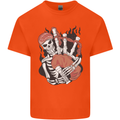 Bagpipes Skeleton Mens Cotton T-Shirt Tee Top Orange