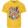 Bagpipes Skeleton Mens Cotton T-Shirt Tee Top Yellow