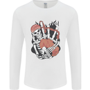 Bagpipes Skeleton Mens Long Sleeve T-Shirt White