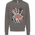 Bagpipes Skeleton Mens Sweatshirt Jumper Charcoal