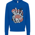 Bagpipes Skeleton Mens Sweatshirt Jumper Royal Blue