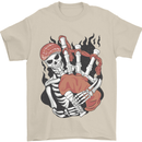 Bagpipes Skeleton Mens T-Shirt 100% Cotton Sand