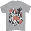 Bagpipes Skeleton Mens T-Shirt 100% Cotton Sports Grey