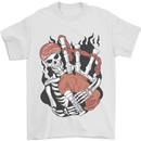 Bagpipes Skeleton Mens T-Shirt 100% Cotton White