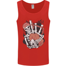 Bagpipes Skeleton Mens Vest Tank Top Red