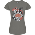 Bagpipes Skeleton Womens Petite Cut T-Shirt Charcoal