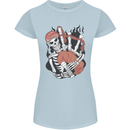 Bagpipes Skeleton Womens Petite Cut T-Shirt Light Blue
