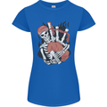 Bagpipes Skeleton Womens Petite Cut T-Shirt Royal Blue