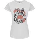 Bagpipes Skeleton Womens Petite Cut T-Shirt White