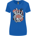 Bagpipes Skeleton Womens Wider Cut T-Shirt Royal Blue