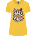 Bagpipes Skeleton Womens Wider Cut T-Shirt Yellow