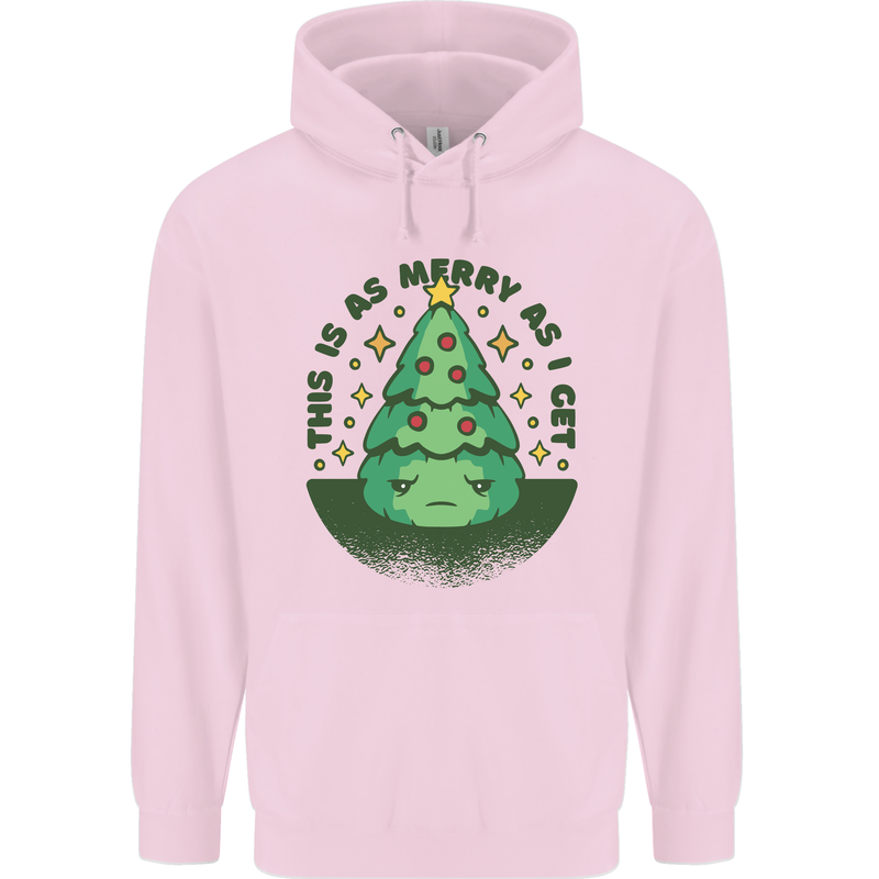 Bah Humbug Christmas Tree Funny Childrens Kids Hoodie Light Pink