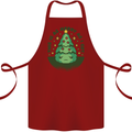 Bah Humbug Christmas Tree Funny Cotton Apron 100% Organic Maroon
