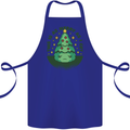 Bah Humbug Christmas Tree Funny Cotton Apron 100% Organic Royal Blue