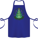 Bah Humbug Christmas Tree Funny Cotton Apron 100% Organic Royal Blue