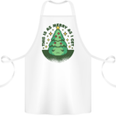 Bah Humbug Christmas Tree Funny Cotton Apron 100% Organic White