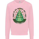 Bah Humbug Christmas Tree Funny Kids Sweatshirt Jumper Light Pink