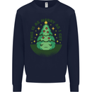 Bah Humbug Christmas Tree Funny Kids Sweatshirt Jumper Navy Blue