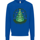 Bah Humbug Christmas Tree Funny Kids Sweatshirt Jumper Royal Blue