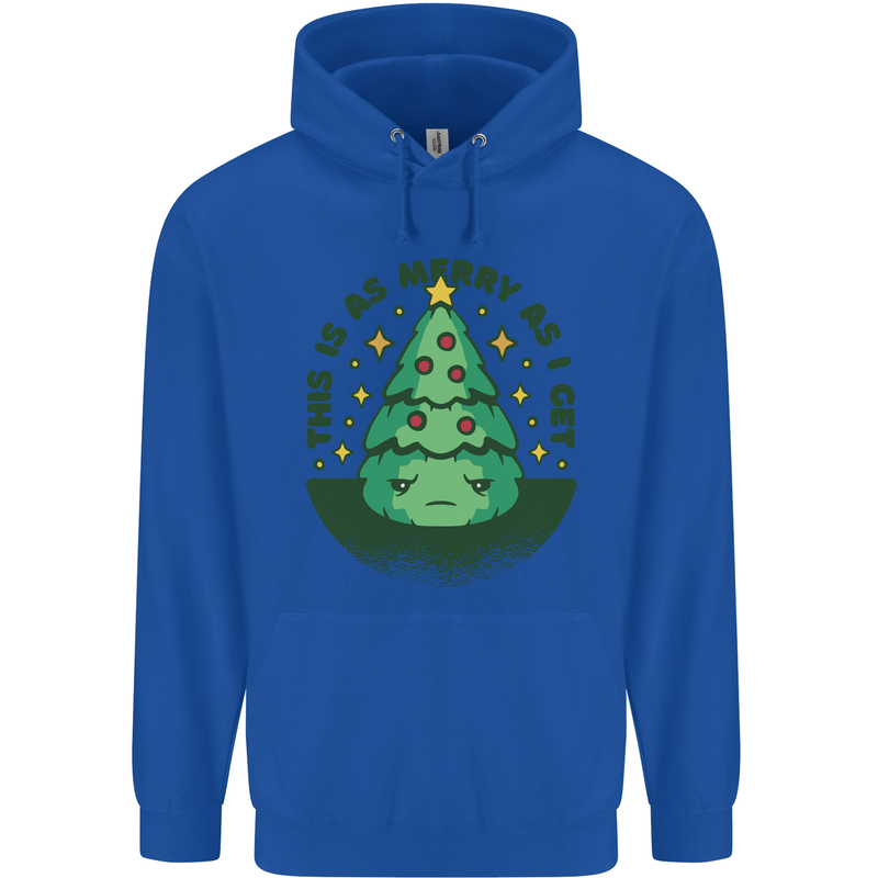 Bah Humbug Christmas Tree Funny Mens 80% Cotton Hoodie Royal Blue