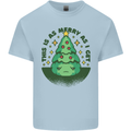 Bah Humbug Christmas Tree Funny Mens Cotton T-Shirt Tee Top Light Blue