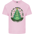 Bah Humbug Christmas Tree Funny Mens Cotton T-Shirt Tee Top Light Pink