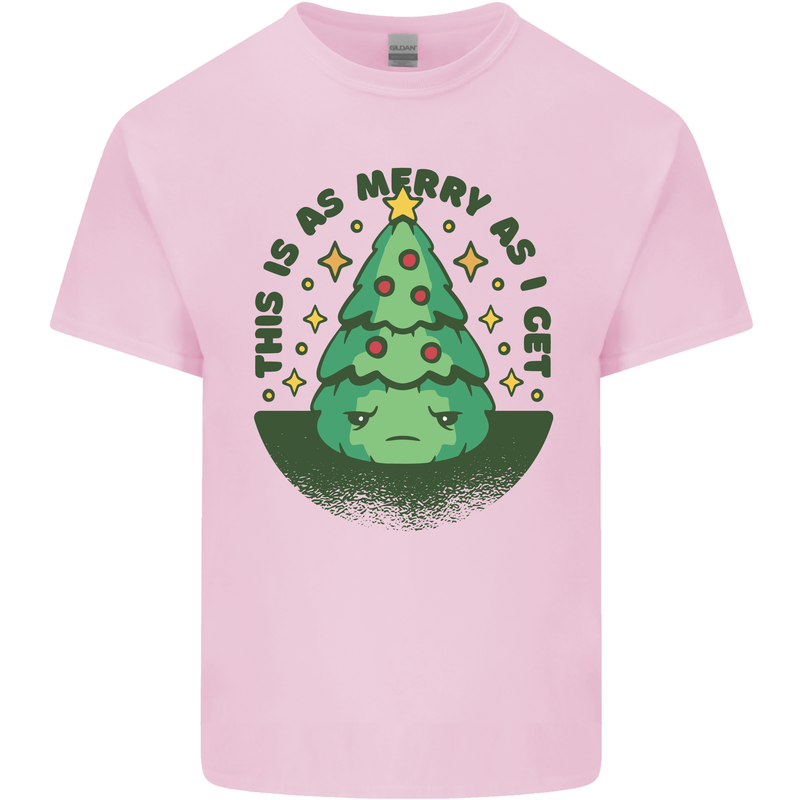 Bah Humbug Christmas Tree Funny Mens Cotton T-Shirt Tee Top Light Pink
