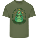 Bah Humbug Christmas Tree Funny Mens Cotton T-Shirt Tee Top Military Green