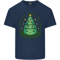 Bah Humbug Christmas Tree Funny Mens Cotton T-Shirt Tee Top Navy Blue