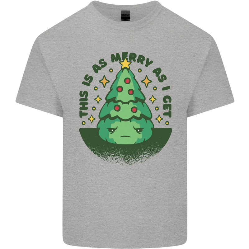 Bah Humbug Christmas Tree Funny Mens Cotton T-Shirt Tee Top Sports Grey