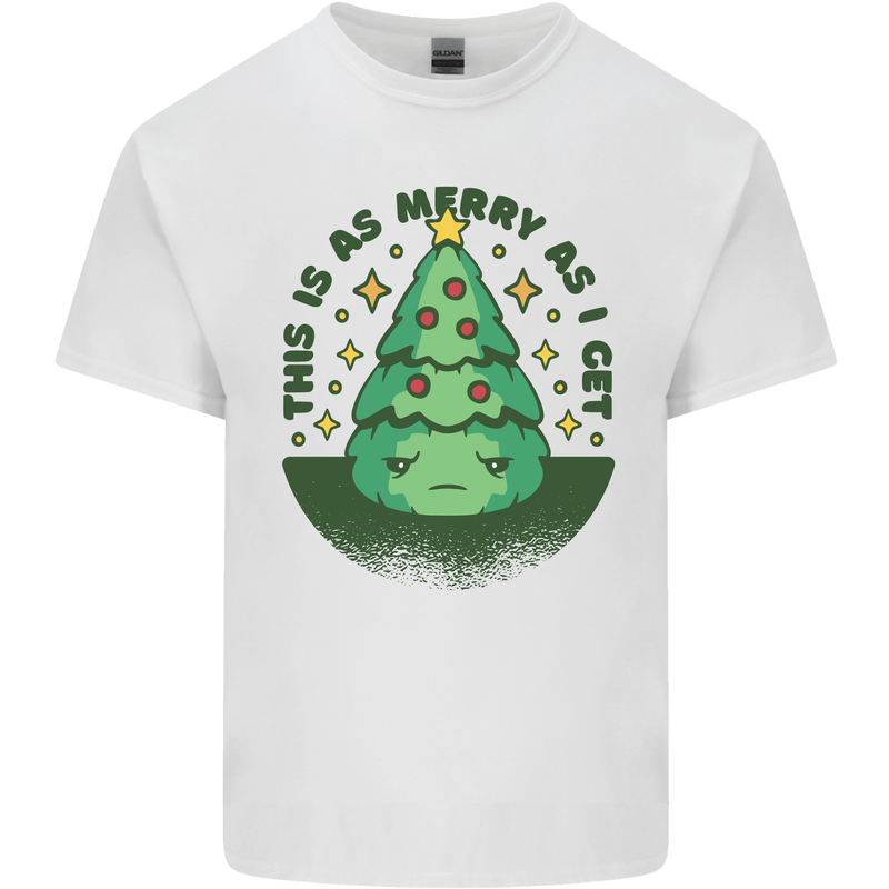 Bah Humbug Christmas Tree Funny Mens Cotton T-Shirt Tee Top White