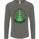 Bah Humbug Christmas Tree Funny Mens Long Sleeve T-Shirt Charcoal