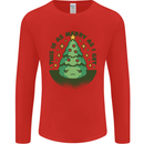 Bah Humbug Christmas Tree Funny Mens Long Sleeve T-Shirt Red