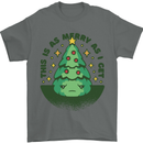 Bah Humbug Christmas Tree Funny Mens T-Shirt Cotton Gildan Charcoal