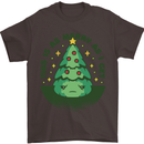 Bah Humbug Christmas Tree Funny Mens T-Shirt Cotton Gildan Dark Chocolate