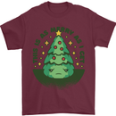 Bah Humbug Christmas Tree Funny Mens T-Shirt Cotton Gildan Maroon