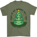 Bah Humbug Christmas Tree Funny Mens T-Shirt Cotton Gildan Military Green