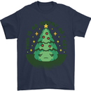Bah Humbug Christmas Tree Funny Mens T-Shirt Cotton Gildan Navy Blue