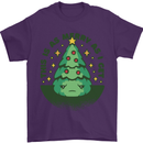 Bah Humbug Christmas Tree Funny Mens T-Shirt Cotton Gildan Purple