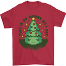 Bah Humbug Christmas Tree Funny Mens T-Shirt Cotton Gildan Red