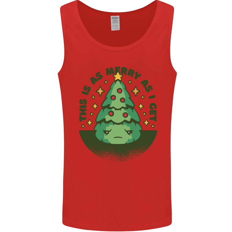 Bah Humbug Christmas Tree Funny Mens Vest Tank Top Red