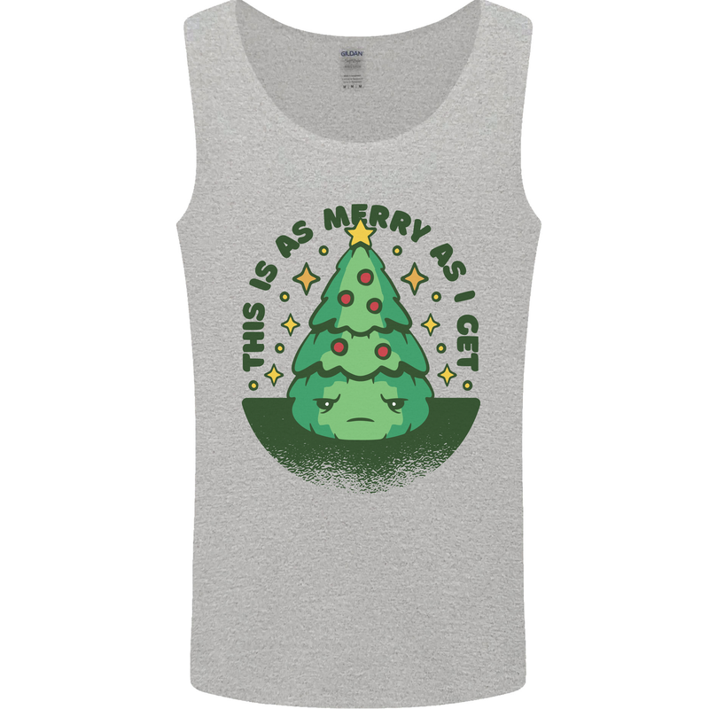 Bah Humbug Christmas Tree Funny Mens Vest Tank Top Sports Grey