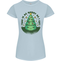 Bah Humbug Christmas Tree Funny Womens Petite Cut T-Shirt Light Blue