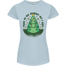 Bah Humbug Christmas Tree Funny Womens Petite Cut T-Shirt Light Blue