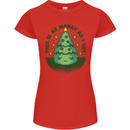 Bah Humbug Christmas Tree Funny Womens Petite Cut T-Shirt Red