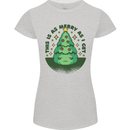 Bah Humbug Christmas Tree Funny Womens Petite Cut T-Shirt Sports Grey