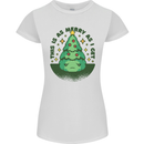 Bah Humbug Christmas Tree Funny Womens Petite Cut T-Shirt White
