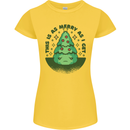 Bah Humbug Christmas Tree Funny Womens Petite Cut T-Shirt Yellow