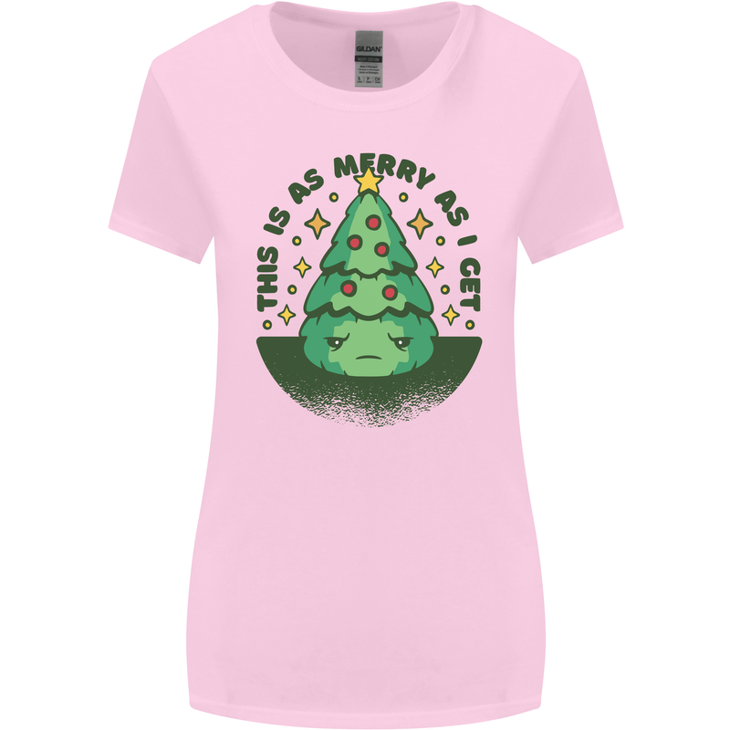 Bah Humbug Christmas Tree Funny Womens Wider Cut T-Shirt Light Pink