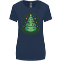 Bah Humbug Christmas Tree Funny Womens Wider Cut T-Shirt Navy Blue